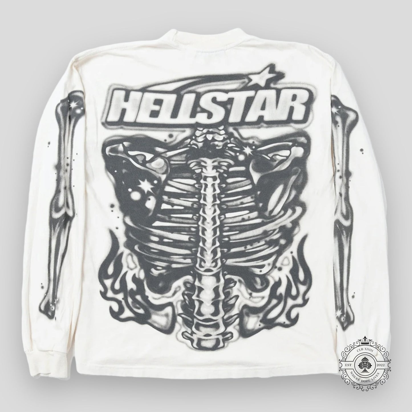 Hellstar Airbrushed Bones Longsleeve in White