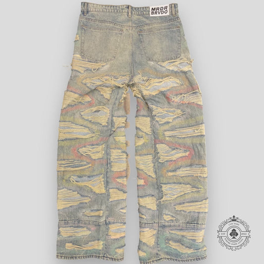 Who Decides War Multicolor Side Embroidery Denim