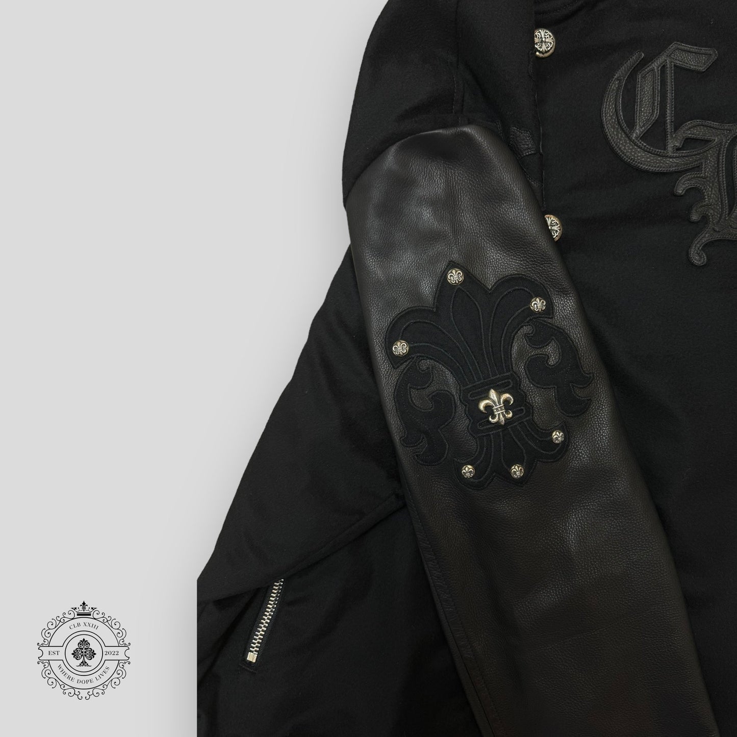 Chrome Hearts Letterman Jacket in Black