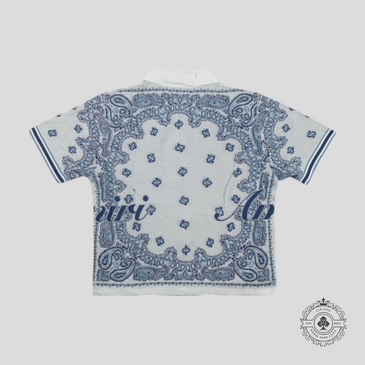 Amiri Bandana Jacquard Polo in White