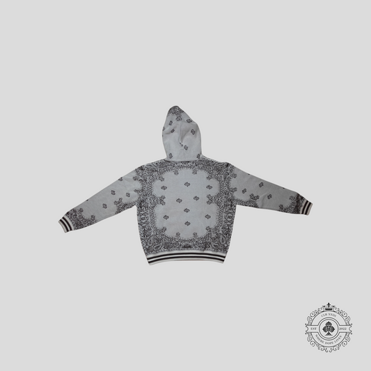 Amiri Knitted Bandana Jacquard Basketball Hoodie in White
