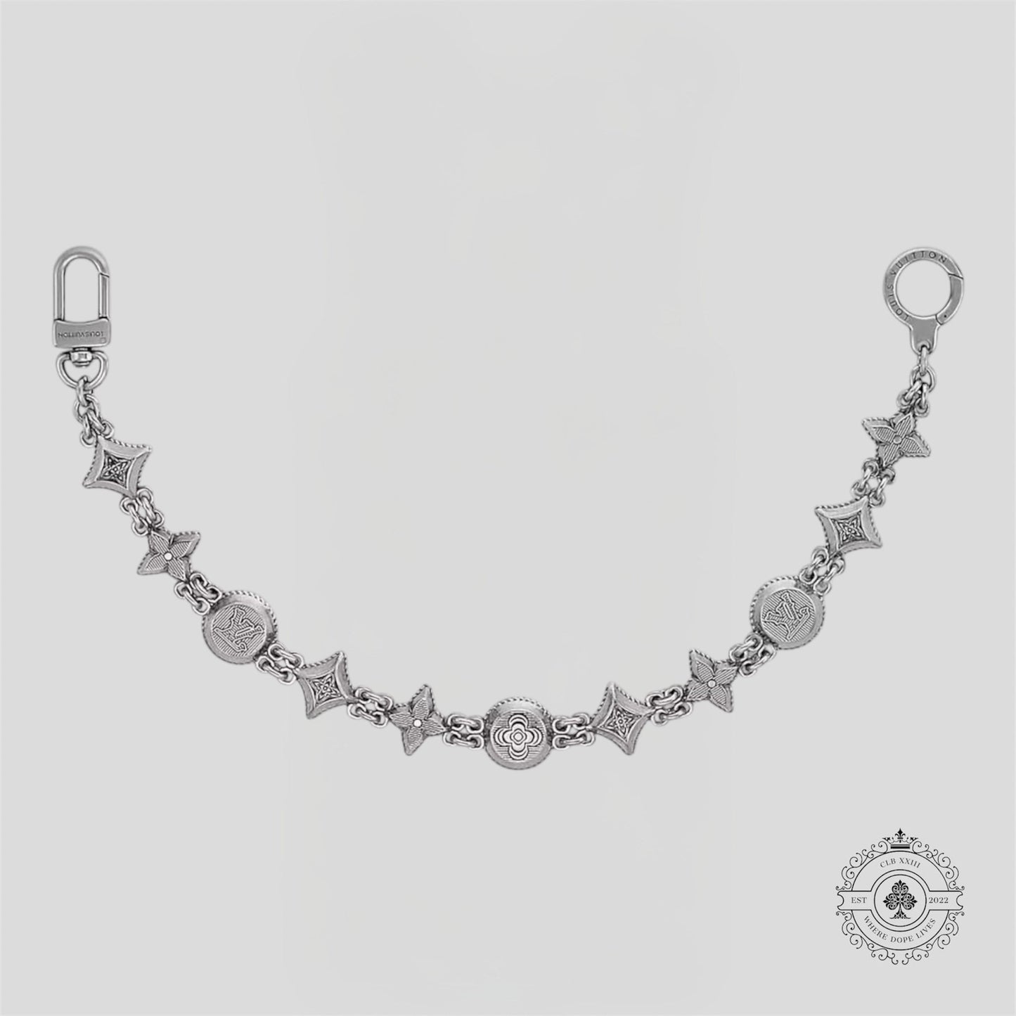 Louis Vuitton Western Chain Belt/Bag Charm in Aged Silver