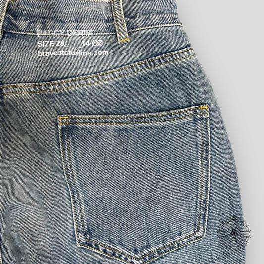 Bravest Studios Baggy Denim Jeans in Light Wash