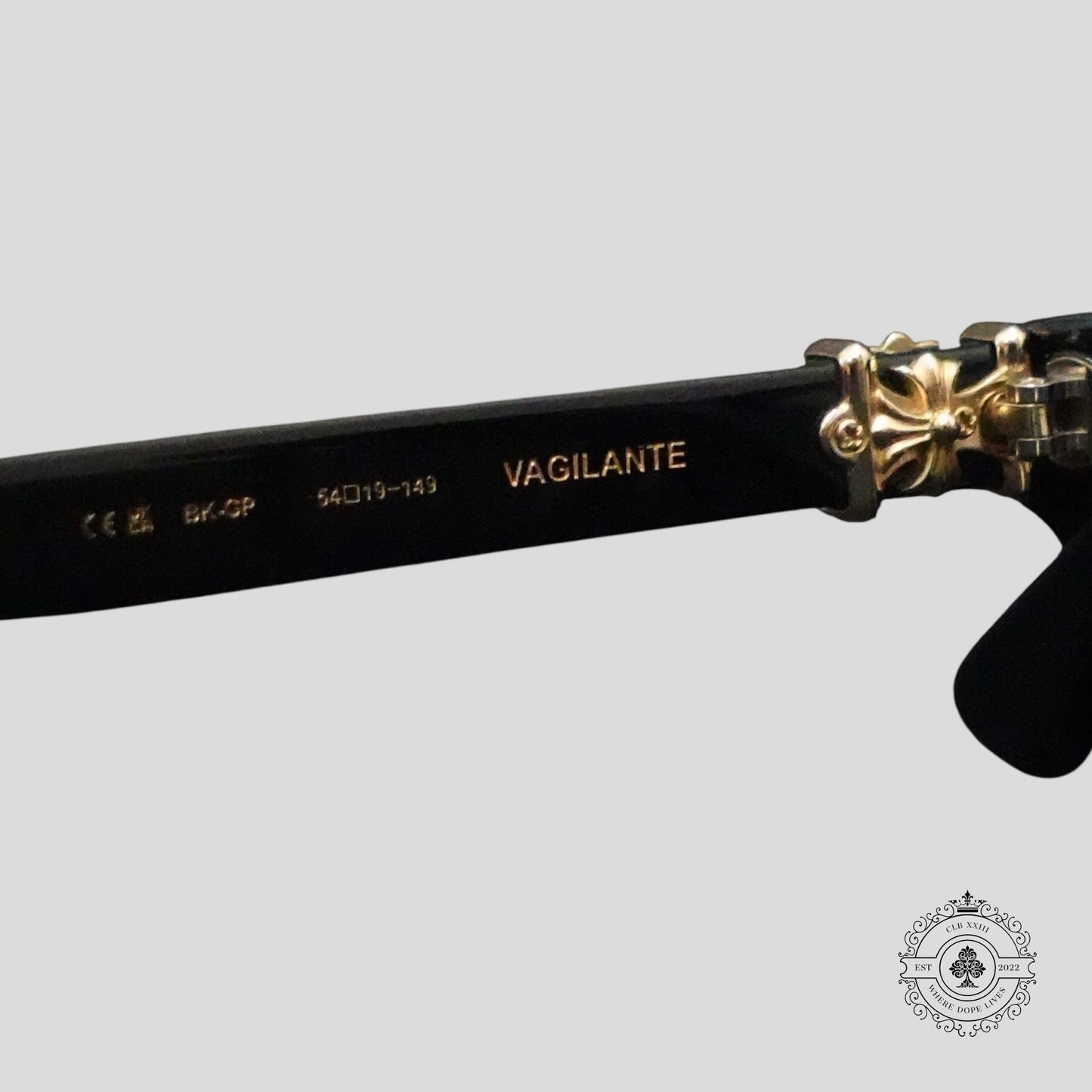 Chrome Hearts Vagilante Sunglasses in Black/Gold