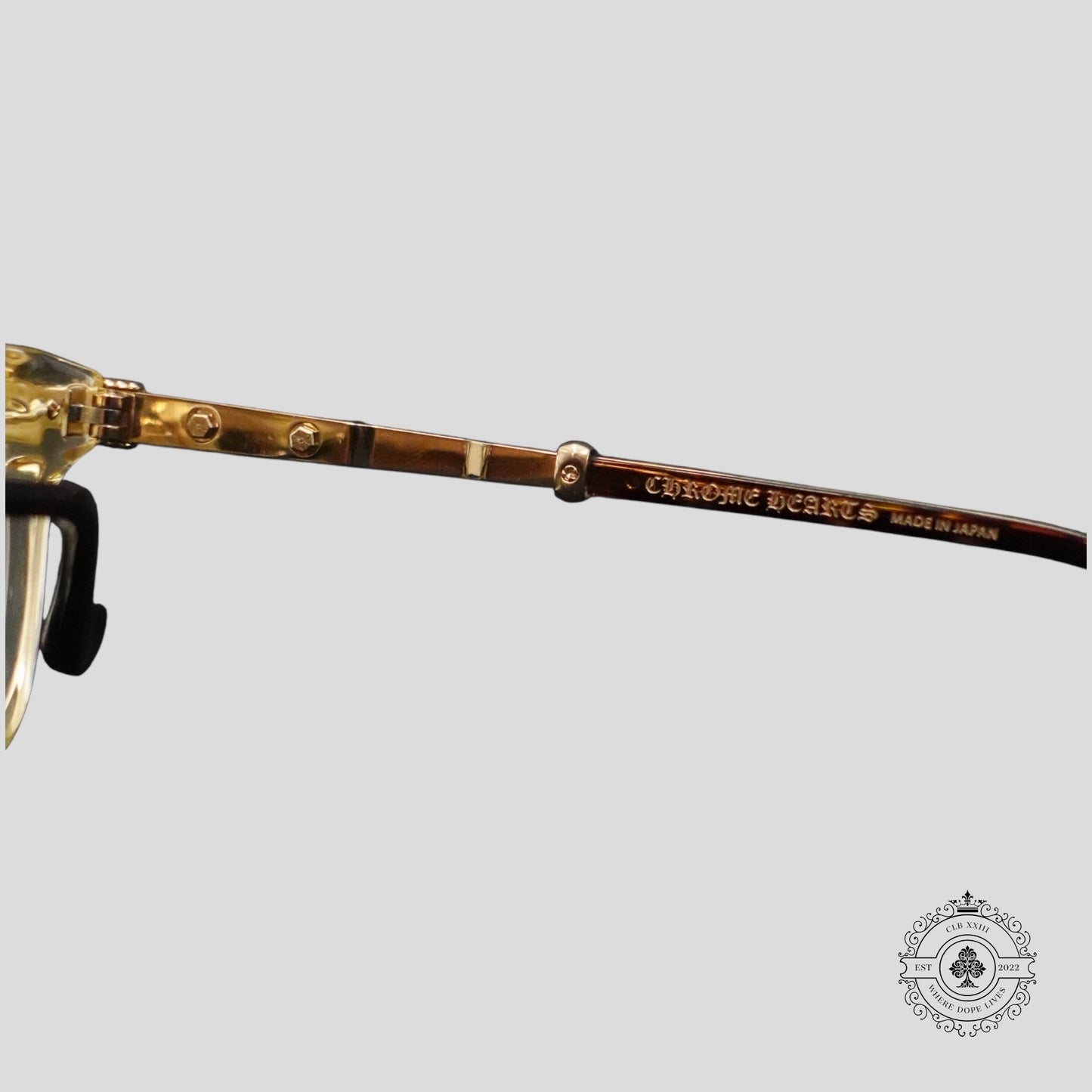 Chrome Hearts Titanasluvr Glasses in Tortoise Shell/Gold