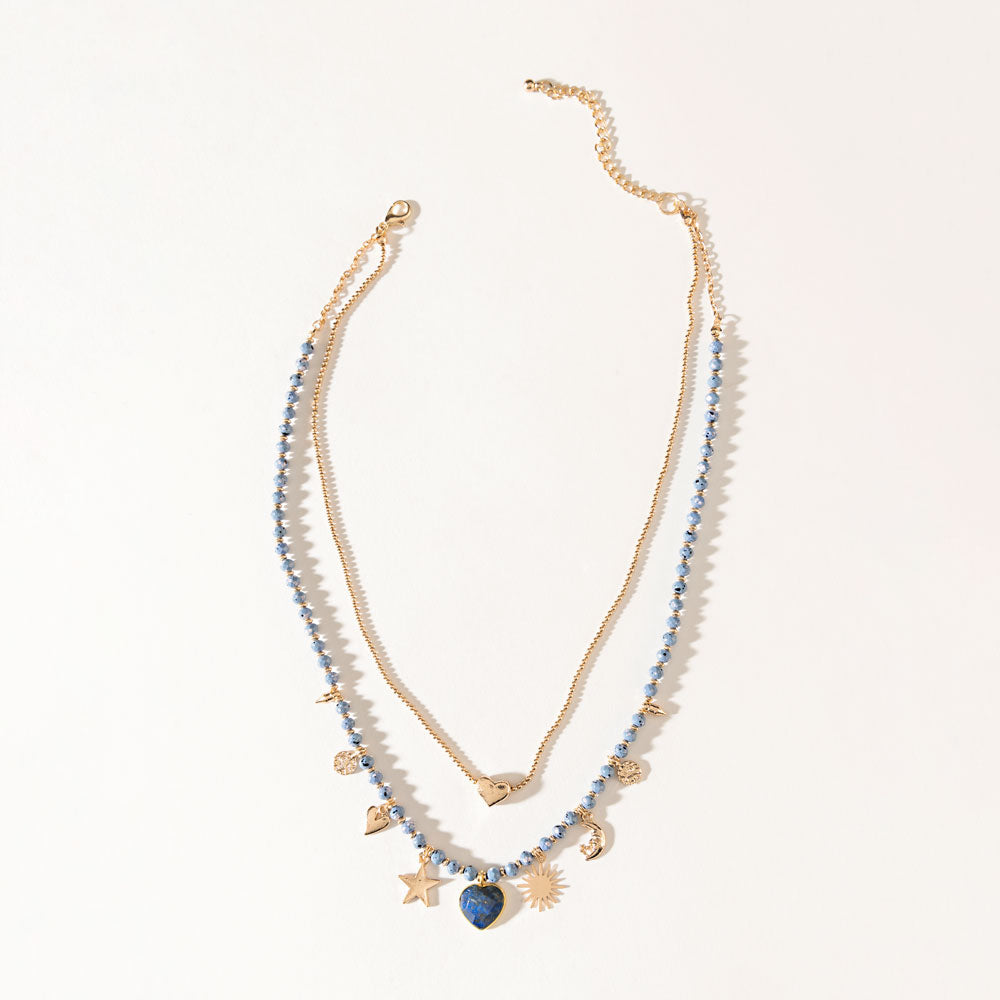Celeste Charm Necklace in Desert Gold