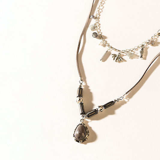 Wanderer’s Wish Necklace in Coal Silver