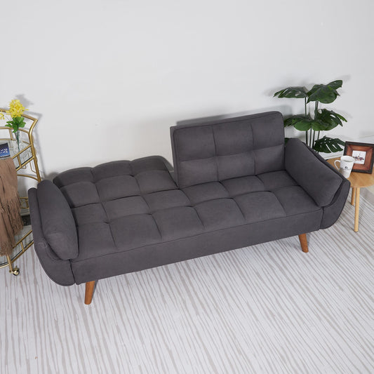 75" Flared Arm Convertible Sleeper Sofa-Dark Gray