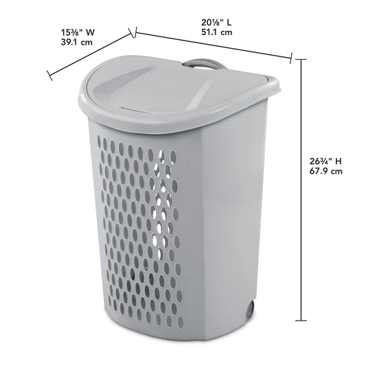 Ultra™ Wheeled Hamper, Plastic Laundry Hamper with Wheels for Easy Transport, Gray