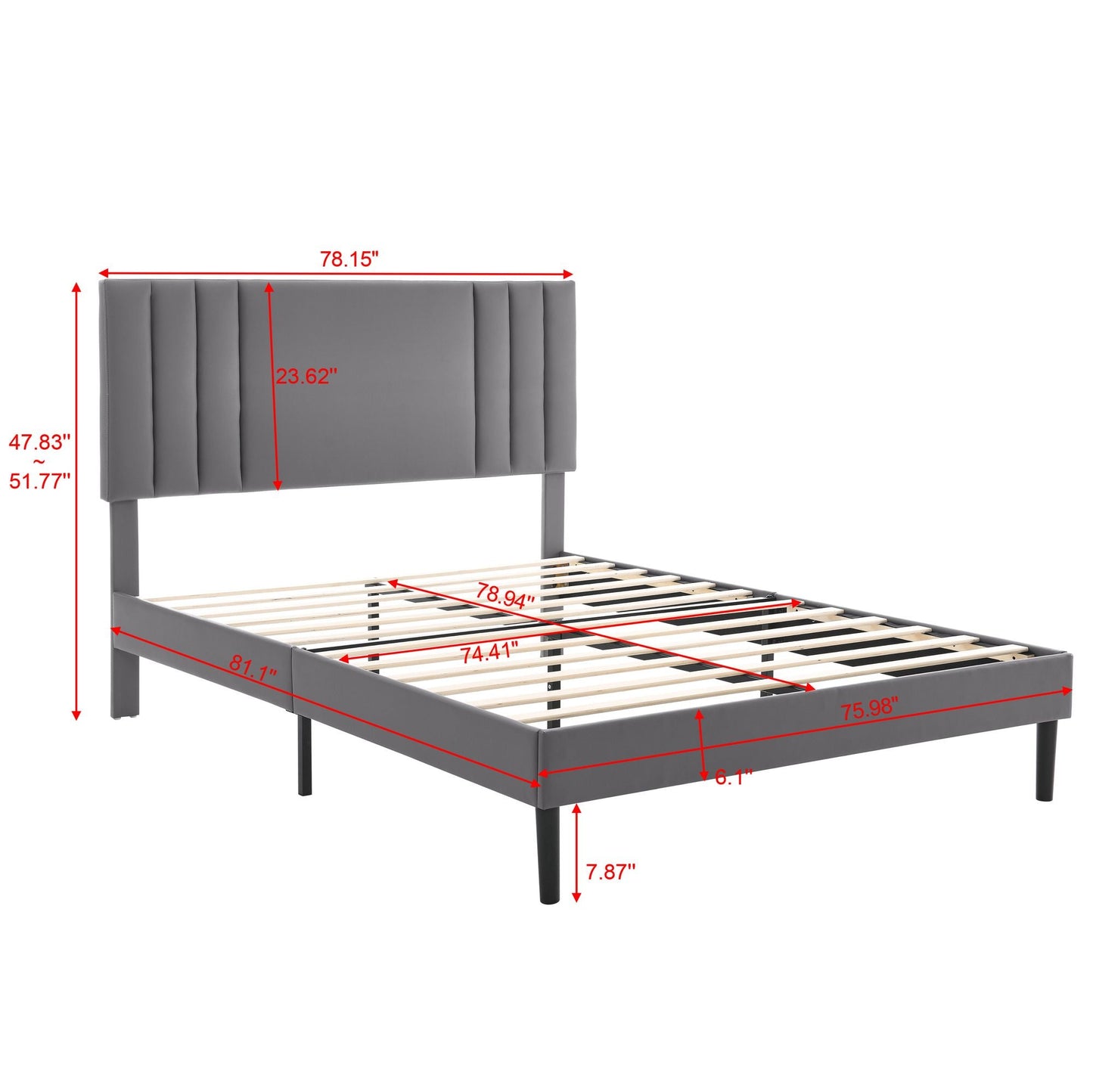 KING Size Platform Bed Frame