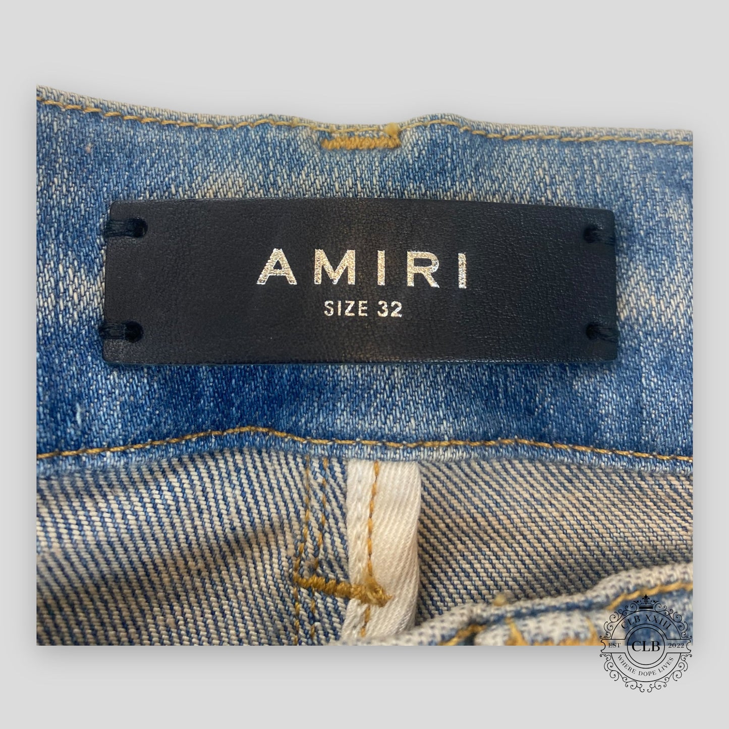 Amiri MX1 Black Bandana Patch Jeans in Clay/Indigo