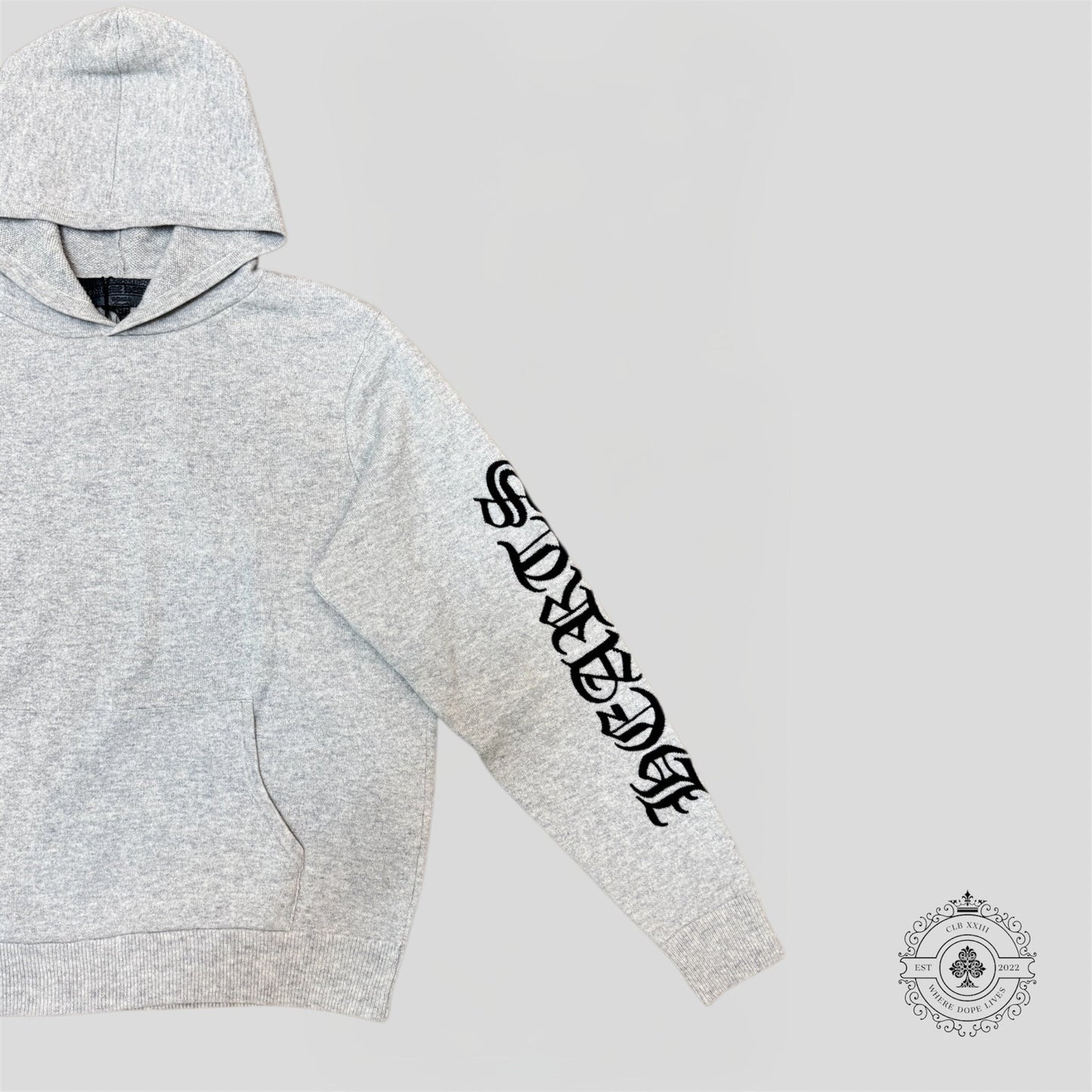 Chrome Hearts Life Sentence Cashmere Hoodie in Grey