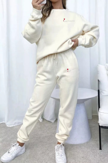Round Neck Sweatshirt and Joggers Set