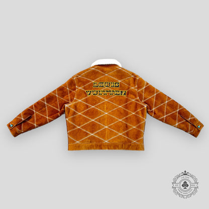 Louis Vuitton Embroidered Shearling Workwear Jacket in Camel