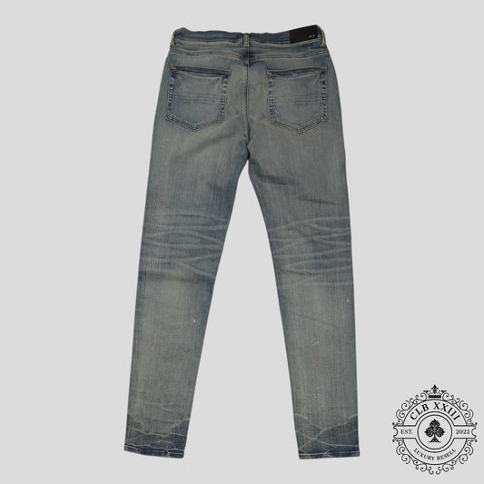 Amiri MX1 Camo Patch Jeans in Clay Indigo