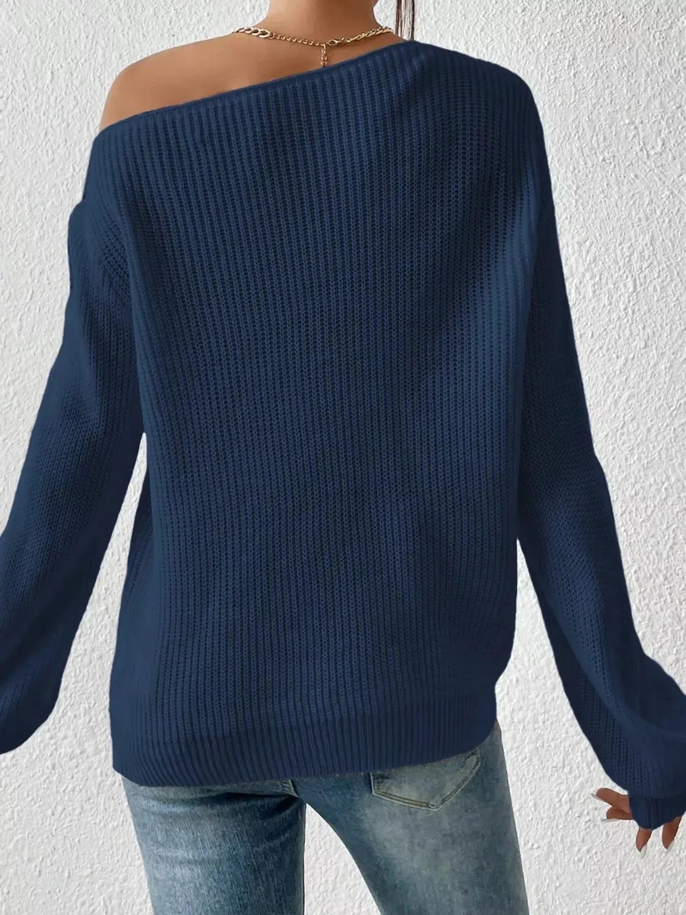 Single Shoulder Knit Sweater