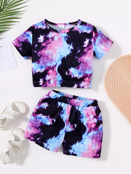 Children's Tie-Dye Print Two-Piece Set