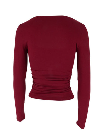 Square Neck Slim Fit Long Sleeve T-Shirt