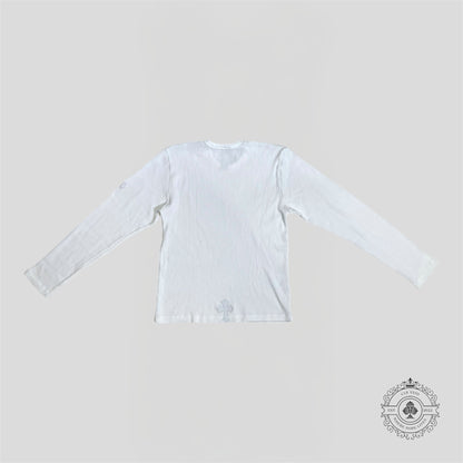 Chrome Hearts Leather Cross Patch Thermal Shirt in White