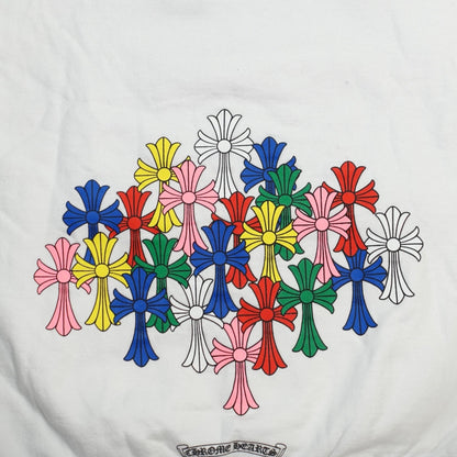 Chrome Hearts Triple Cross Hoodie in White/Multicolor