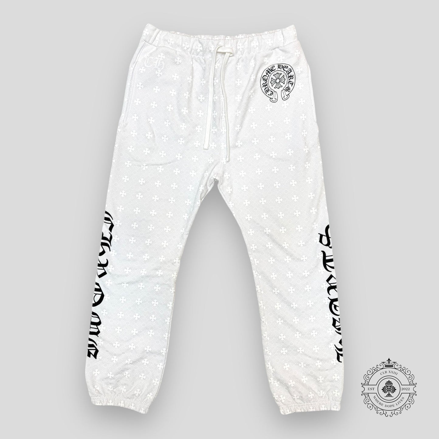 Chrome Hearts All Over Monogram Sweatpants in White