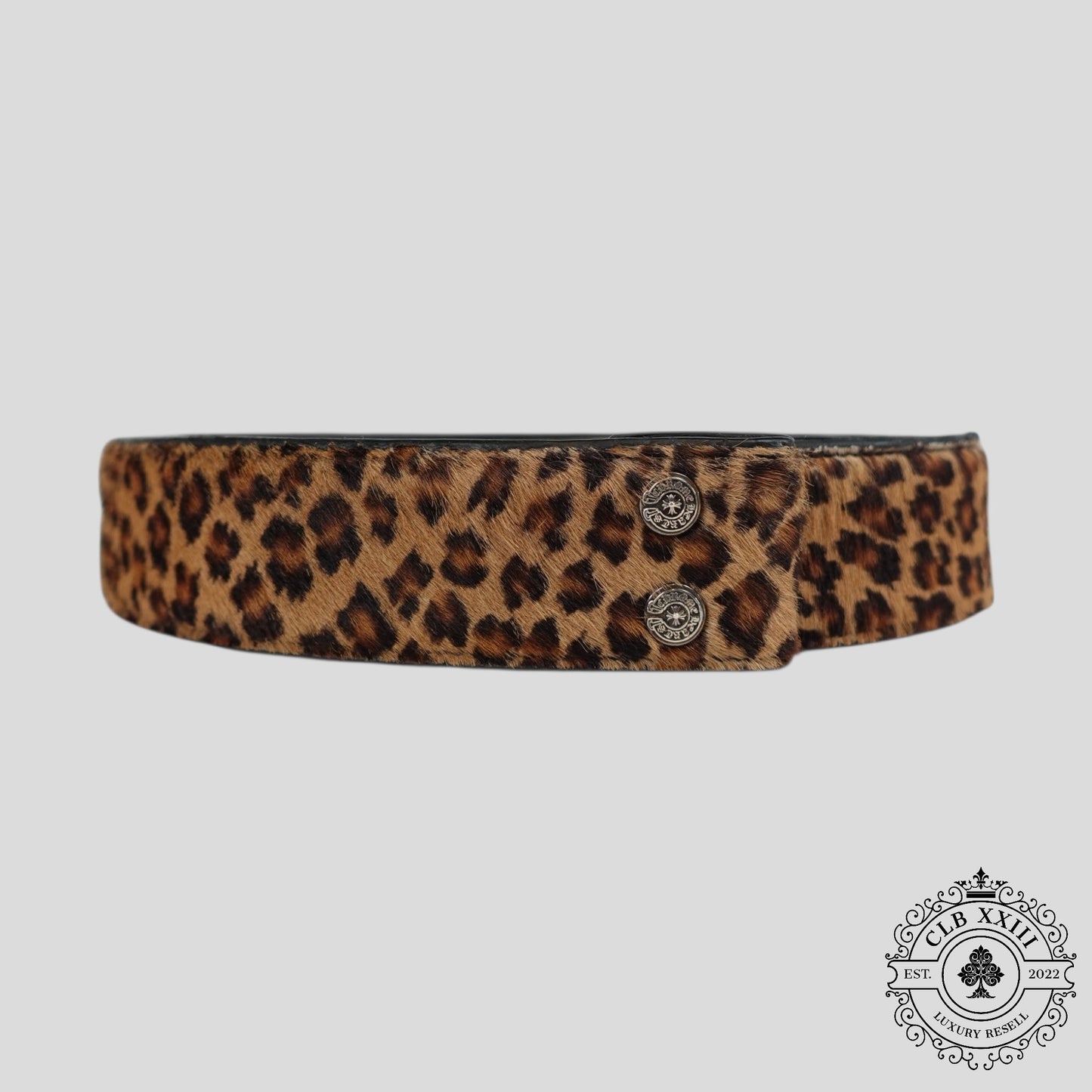 Chrome Hearts Leopard Print Pony Hair Belt Strap