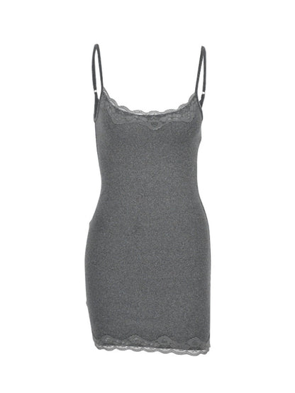 Lace Trim Bodycon Mini Dress