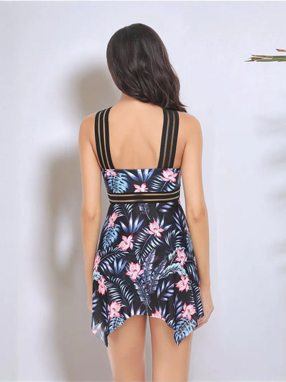 Cutout Printed Two-Piece Swim Set