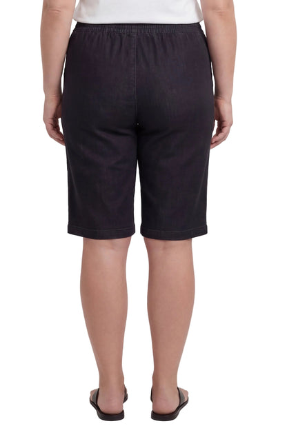 Women's Easy Pull on Bermuda Shorts in Denim and Twill