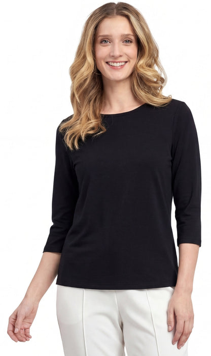 Women's 3/4 Sleeve Crew Neck Top – Comfortable Jer