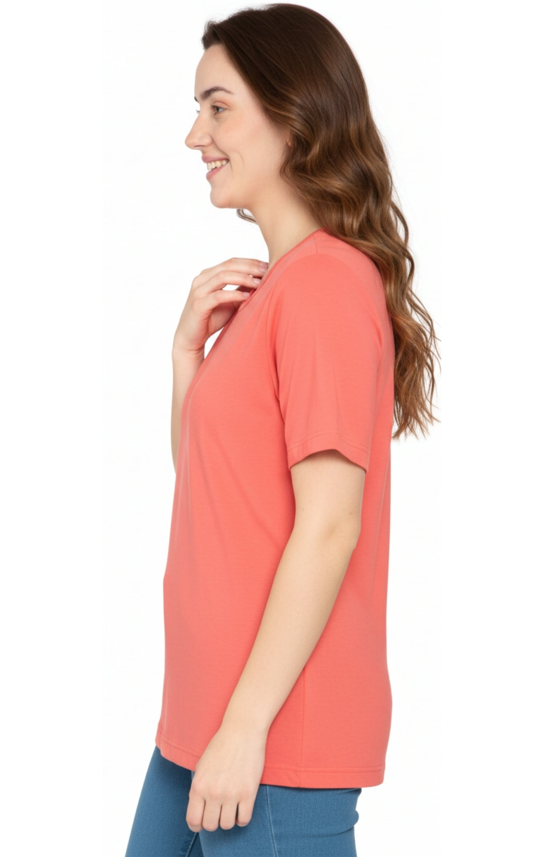 Women's Relaxed Fit Short-Sleeve Crew neck knit Tee Shirt
