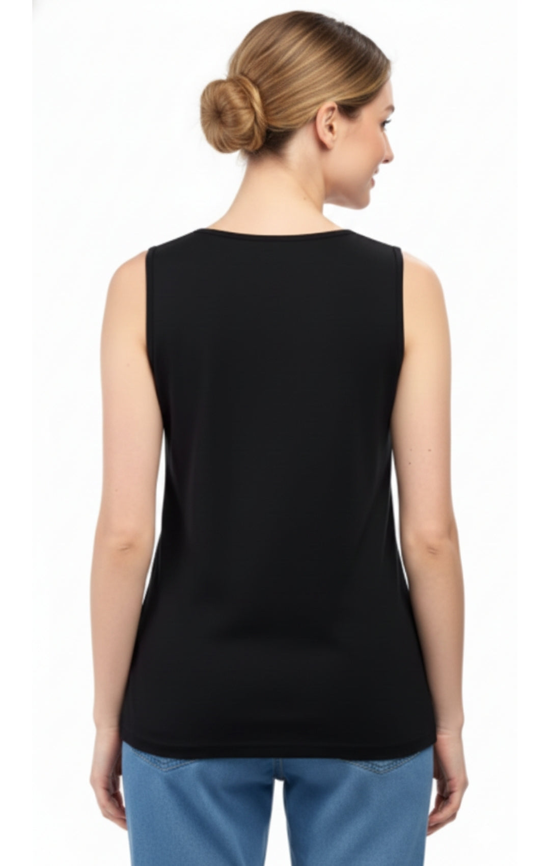 Women's Rhinestone Notch V-neck Knitted Tank Top