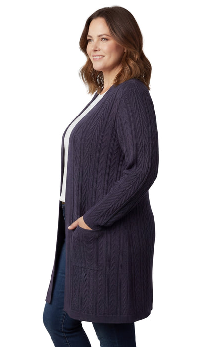 Women's Cable Knit Duster Sweater with Pockets Effortless Longline Cardigan for Everyday Warmth
