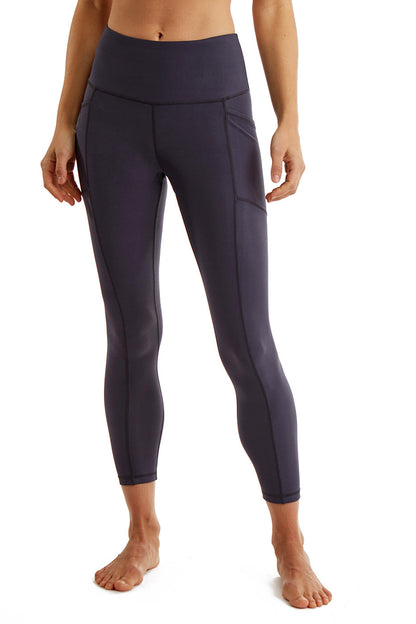 Women's 7/8 Legging in Strong Compressed Double Knit Polyester Blend Fabric with side phone Pockets