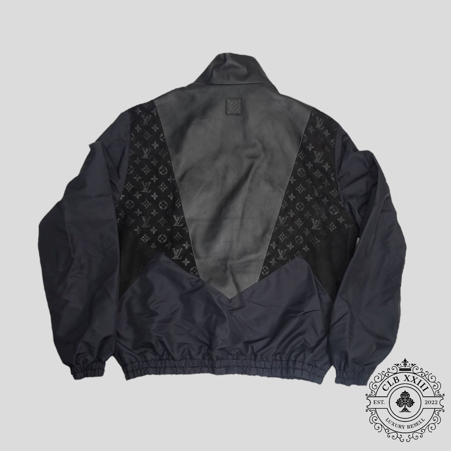 Louis Vuitton Mix Leather Track Top in Black