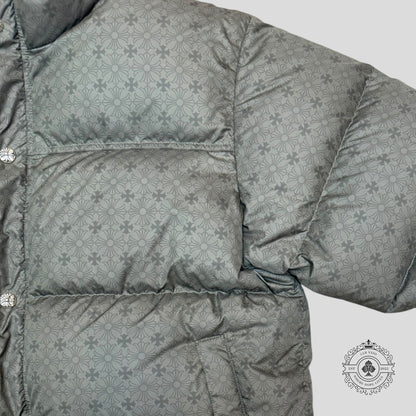 Chrome Heart Plus Pattern Puffer Jacket in Olive Green