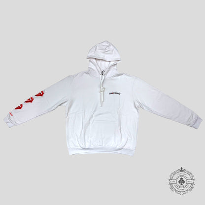 Chrome Hearts Rolling Stones Scroll Logo Hoodie in White