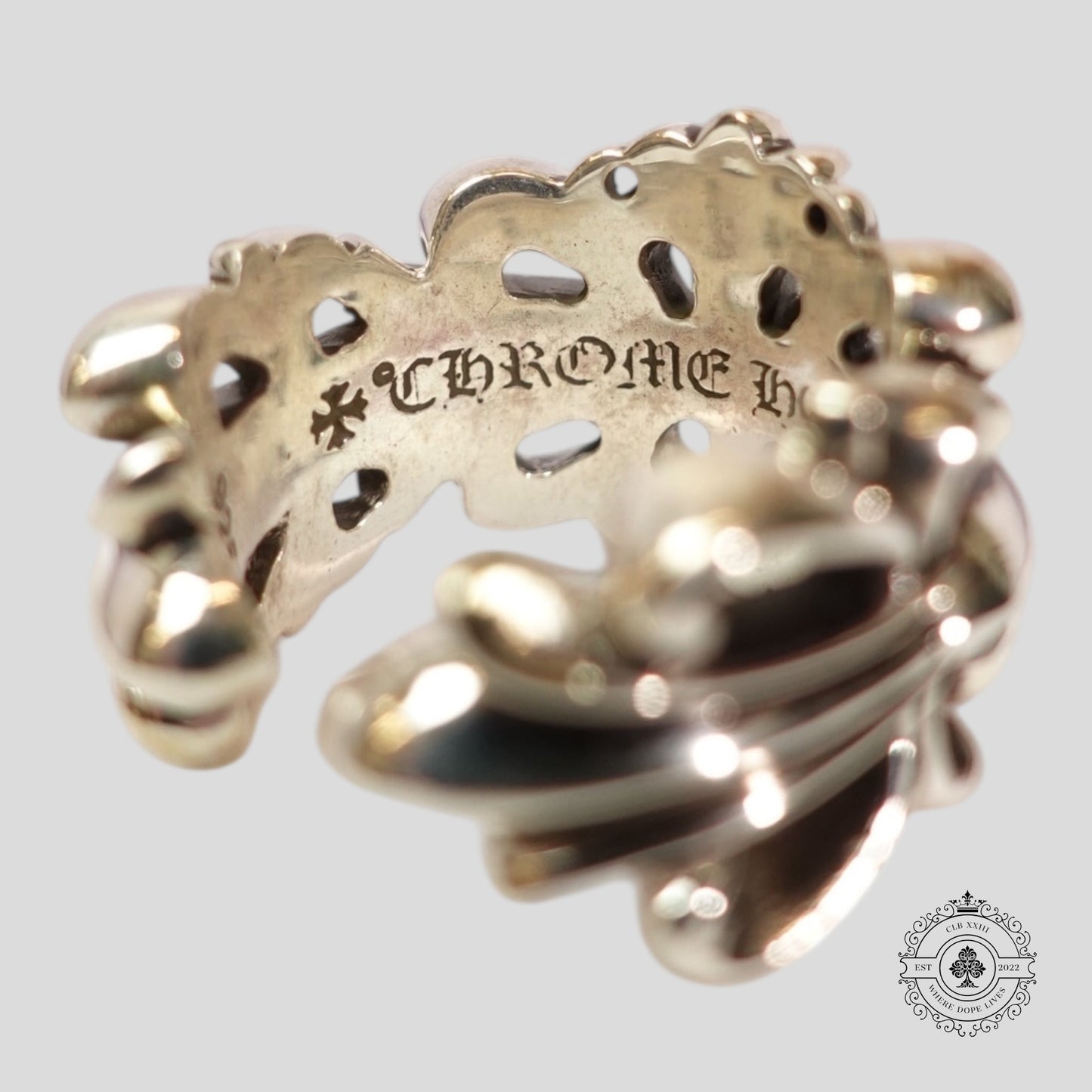 Chrome Hearts Double Floral Ring in Silver