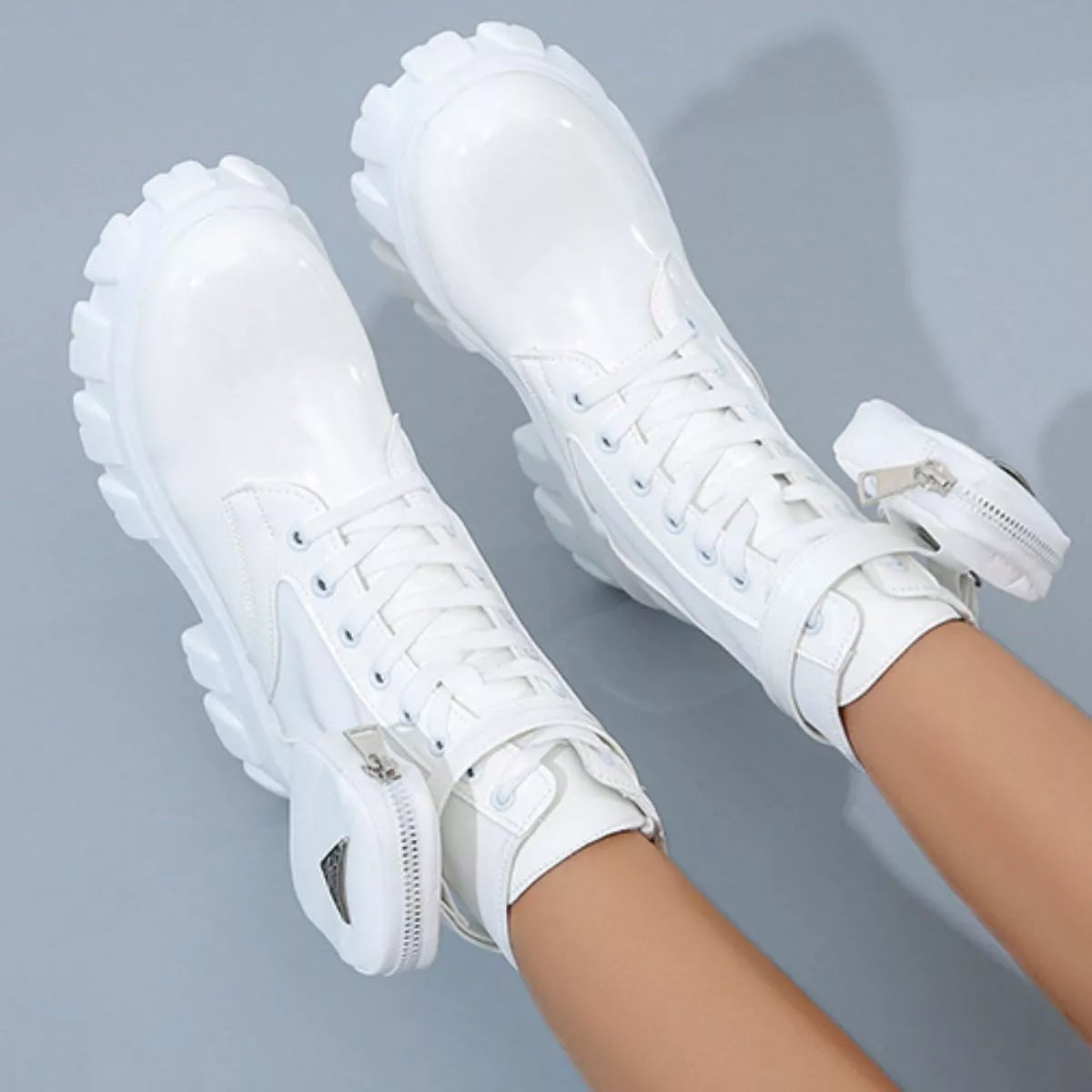 Lace Up Platform Ankle Boots