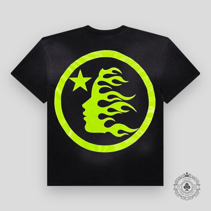 Hellstar Sport Logo Gel T-shirt in Black / Neon