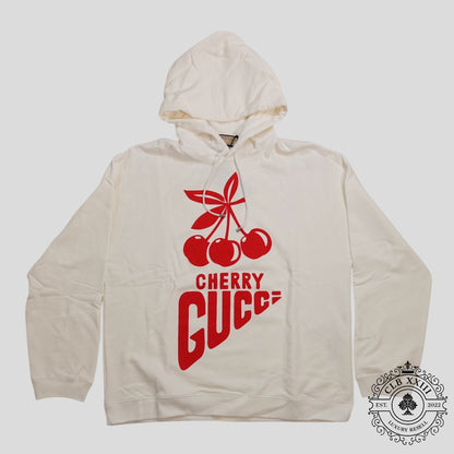 Gucci Cherry Print Hoodie in White