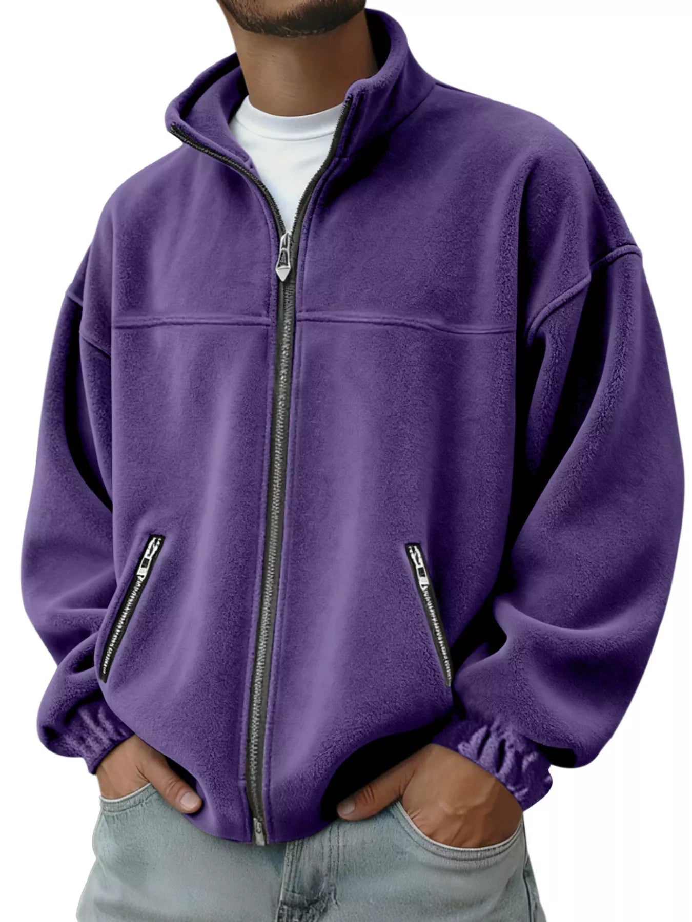 Men's Full Size Zip Up Long Sleeve Outerwear Plus Size