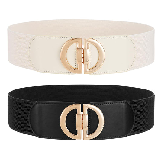 TRIWORKS Women Wide Elastic Waist Belts Wide Stretchy Belts for Dress Fashion Ladies Belt