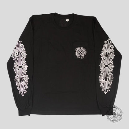 Chrome Hearts Miami Exclusive Horseshoe Logo Long Sleeve in Black