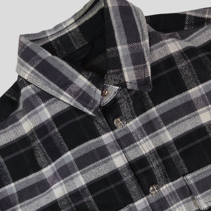Chrome Hearts Padded Flannel Shirt in Black/White