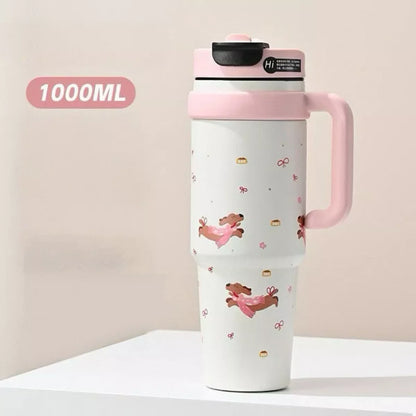 Large Capacity Water Bottle with Straw