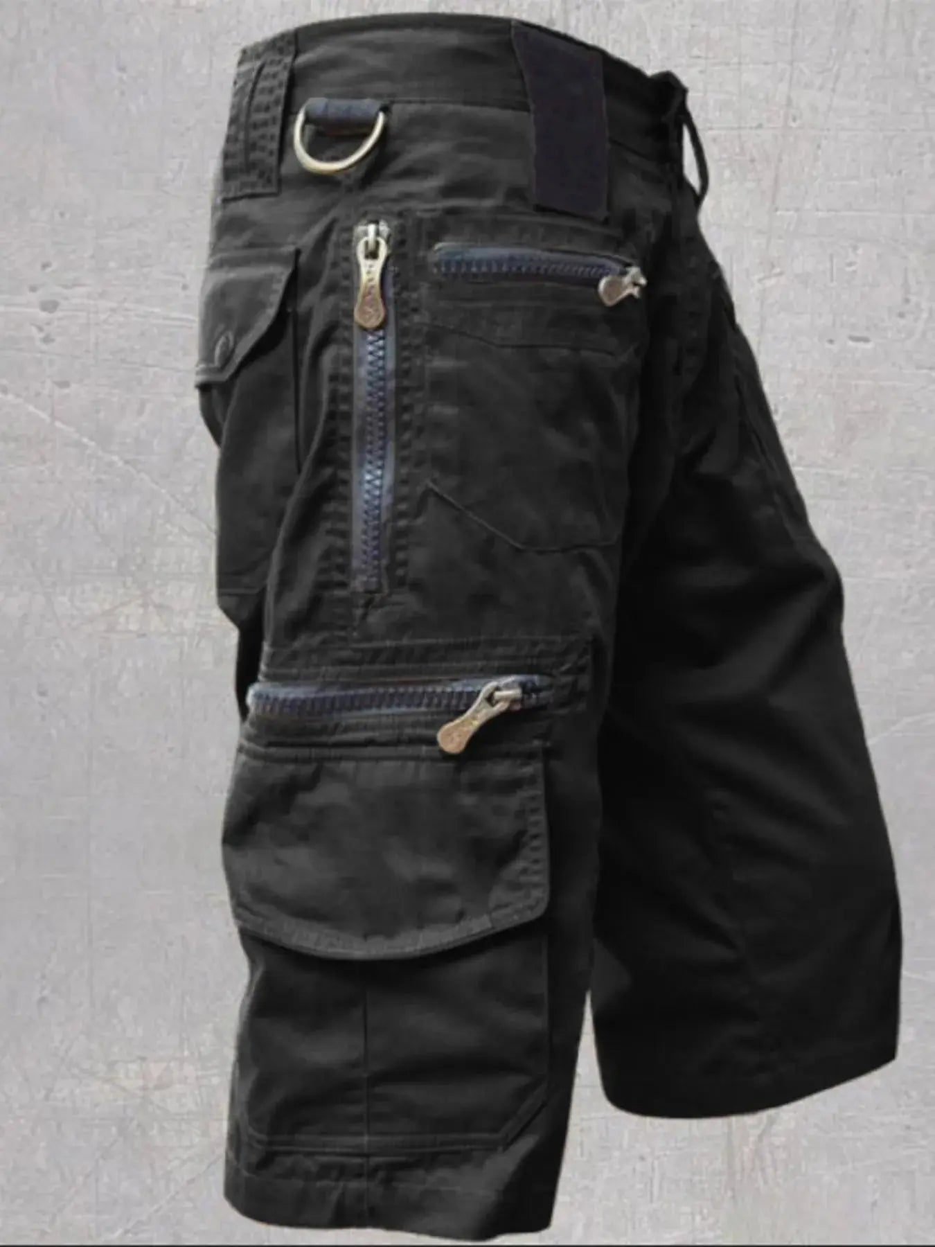 Men's Full Size Multi-Pocket Zipper Cargo Shorts Plus Size