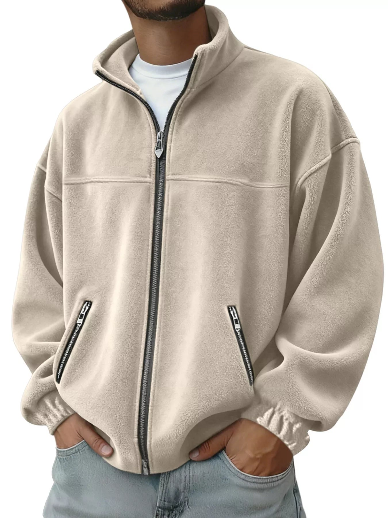 Men's Full Size Zip Up Long Sleeve Outerwear Plus Size