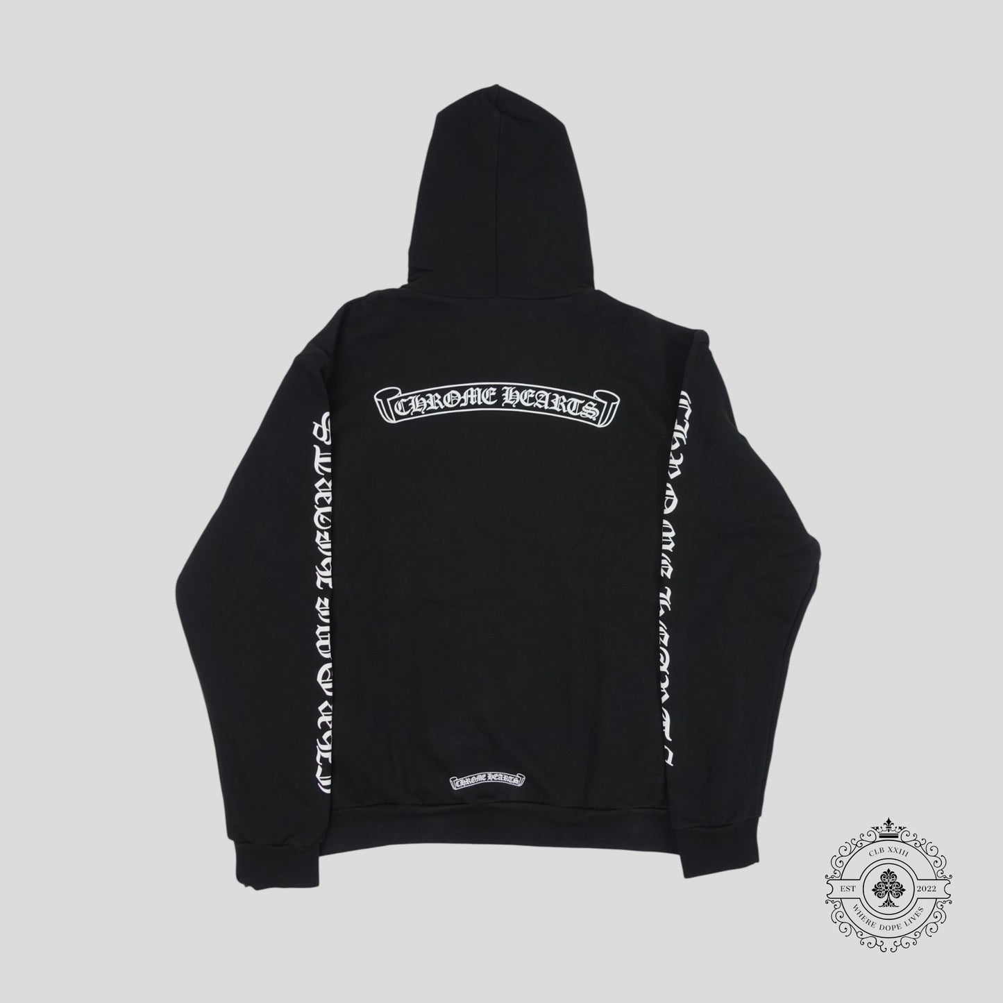 Chrome Hearts Scroll Logo Hoodie in Black