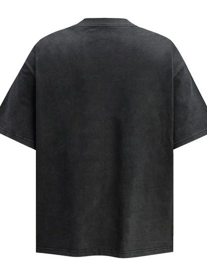 Men's Letter Round Neck Short Sleeve T-Shirt